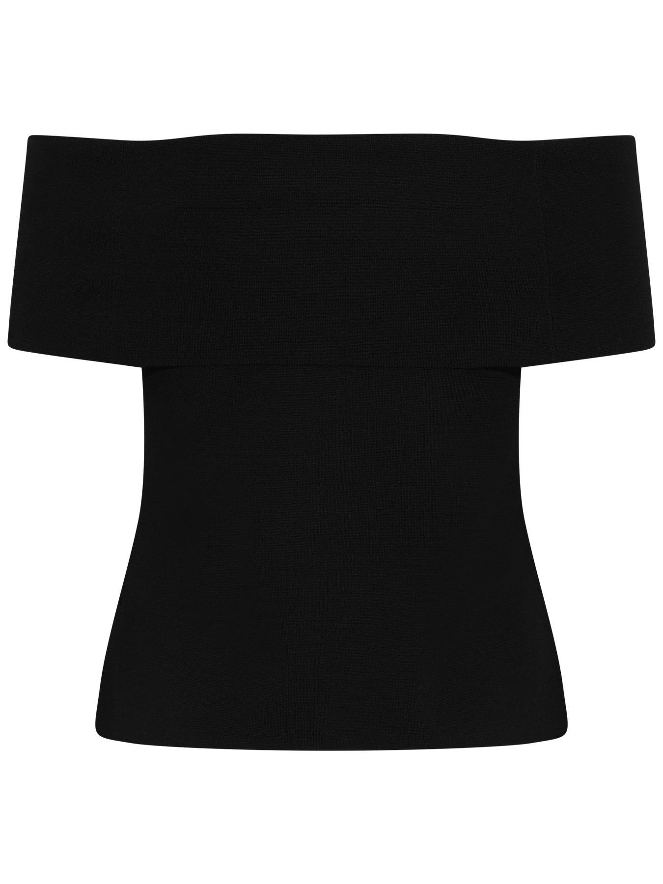 Compact Knit Off Shoulder Top - Jet Black