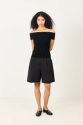 Poet Pleat Shorts - Jet Black