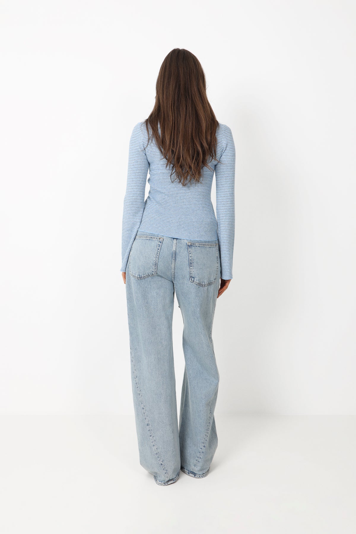 Marte Ls Mini Stripe Polo - Blue