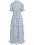 Arielic Long Dress - Blue Flower Print