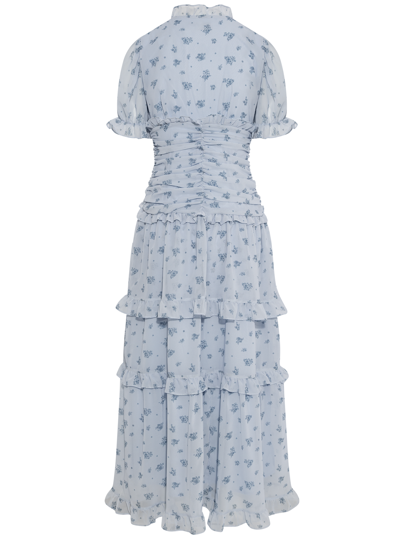 Arielic Long Dress - Blue Flower Print