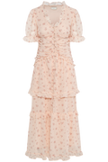 Arielic Long Dress - Pink Flower Print