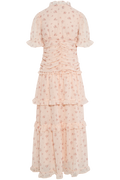 Arielic Long Dress - Pink Flower Print