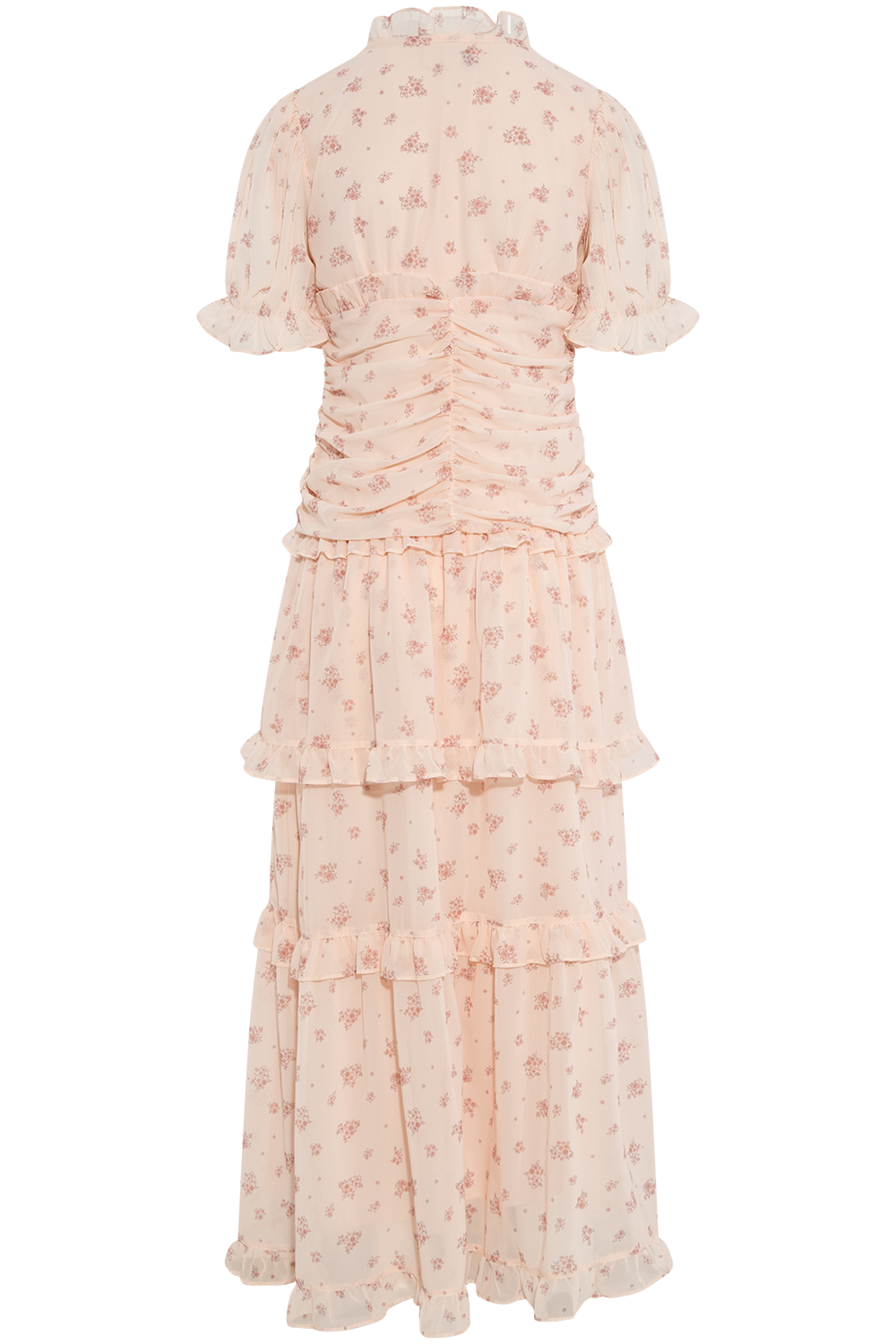 Arielic Long Dress - Pink Flower Print