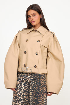 Double Cotton Belted Jacket - Warm Sand