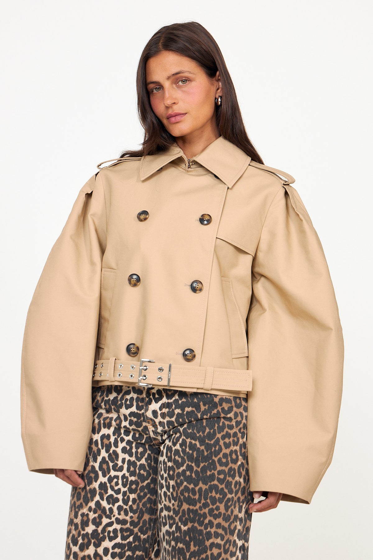 Double Cotton Belted Jacket - Warm Sand