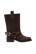 Mid Shaft Biker Boot Recycled Suede Pelinova - Chicory Coffee