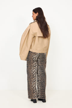 Essentials Print Denim Lari - Almond Milk