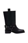 Mid Shaft Biker Boot - Black