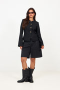 Mid Shaft Biker Boot - Black