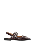 Feminine Buckle Ballerina Naplack - Burgundy