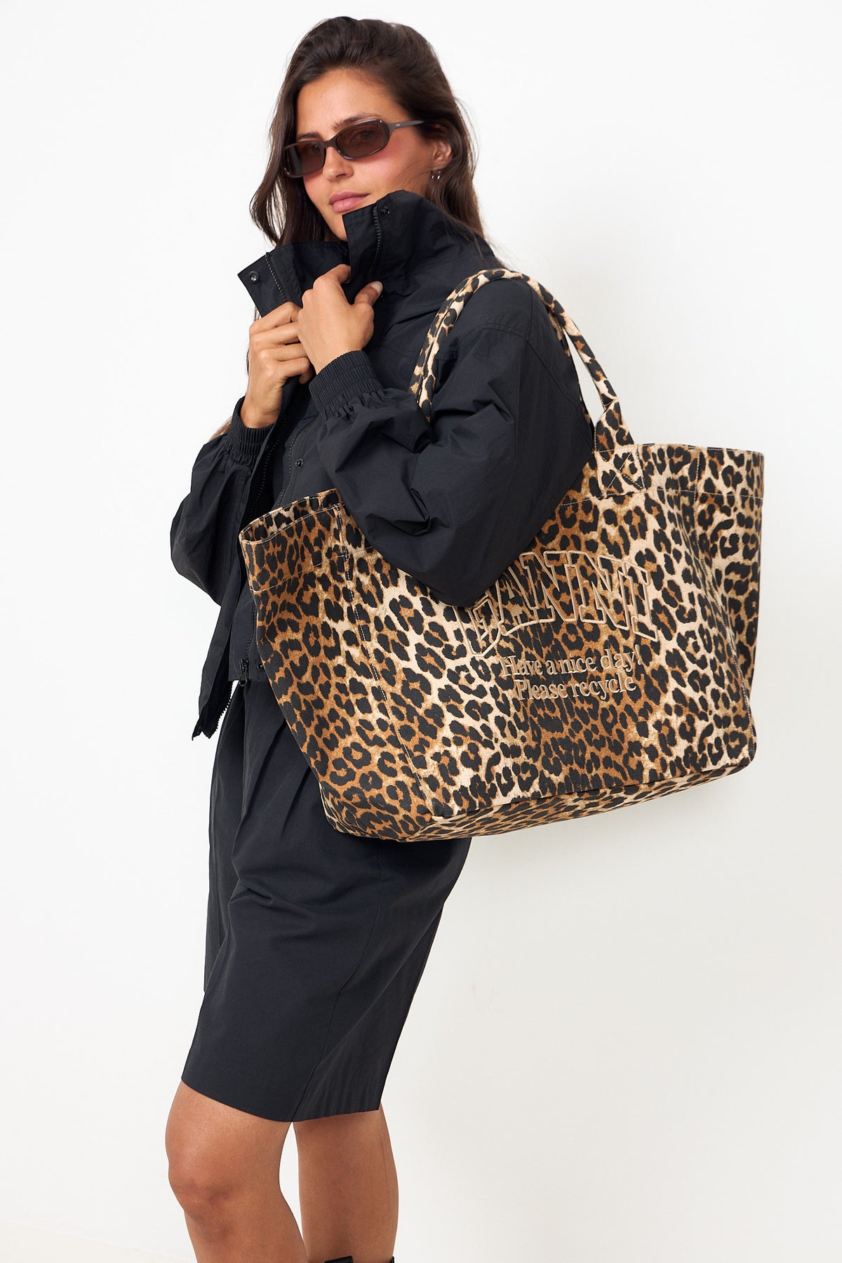 Shopper Xxl Pocket Print - Leopard