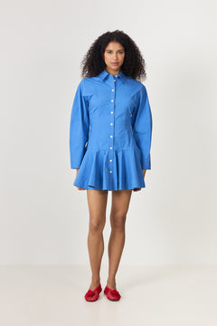 Stretch Cotton Mini Shirt Dress - Marina