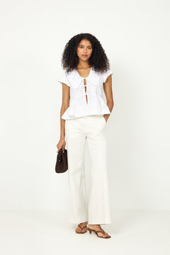 Compact Poplin Collar Blouse - Bright White