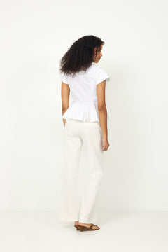 Compact Poplin Collar Blouse - Bright White