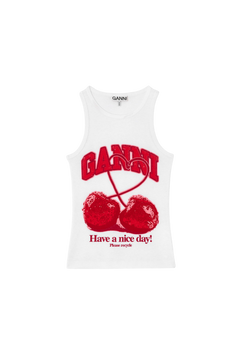 Compact Rib Jersey Tank Cherry - Bright White
