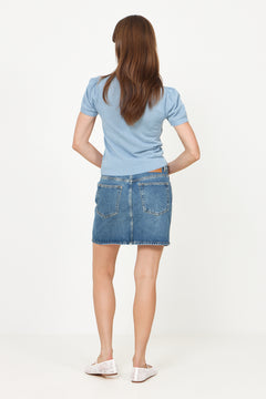 Light Cotton Argyle T-Shirt - Soft Chambray