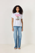 Basic Cotton Western Zebra Boot Tee - Bright White