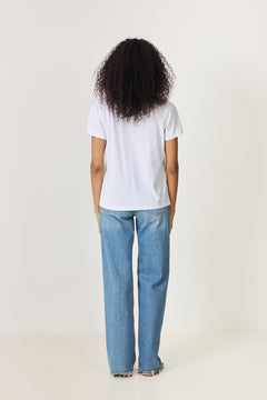 Basic Cotton Western Zebra Boot Tee - Bright White