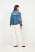 Rigid Denim Lace Jacket - Dark Blue Vintage