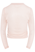 Shiny Viscose Pointelle Cardigan - Pale Lilac