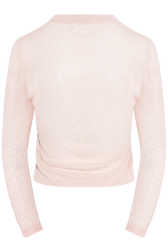 Shiny Viscose Pointelle Cardigan - Pale Lilac