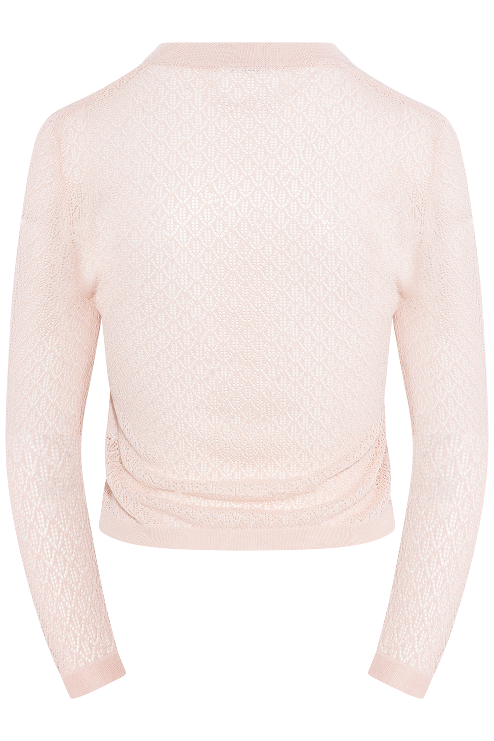 Shiny Viscose Pointelle Cardigan - Pale Lilac