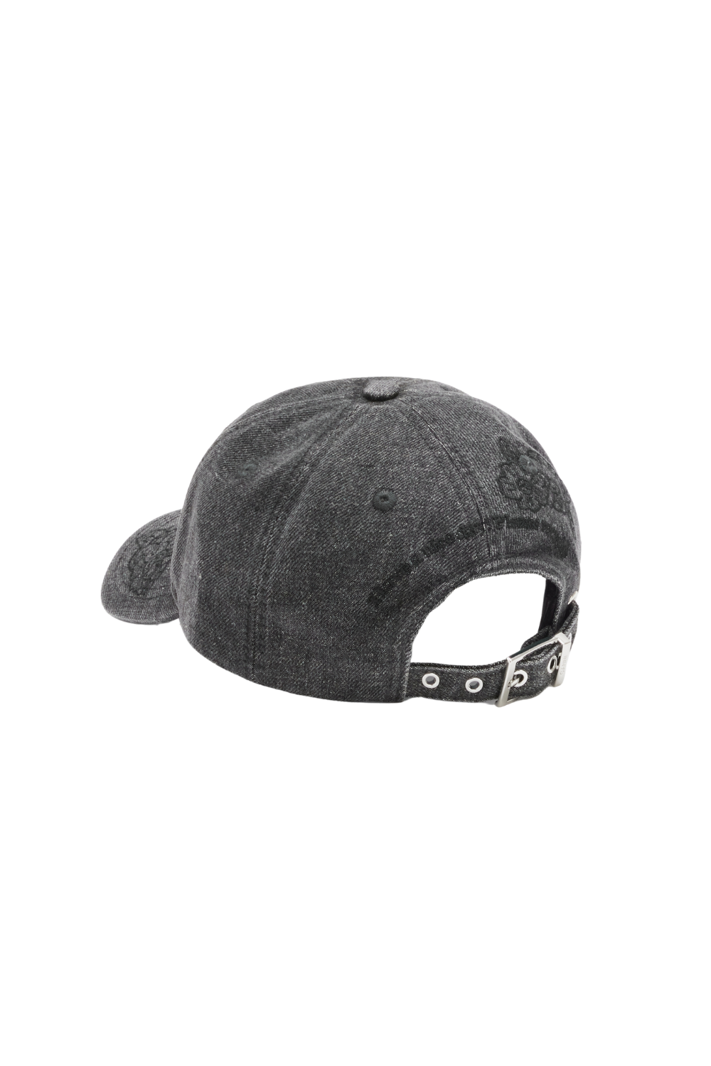 Washed Embroidery Denim Cap - Black Washed
