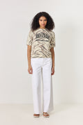 Graphic Wool Printed Tee - Egret