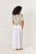 Graphic Wool Printed Tee - Egret