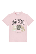 Basic Cotton Relaxed T-Shirt Animals - Chalk Pink