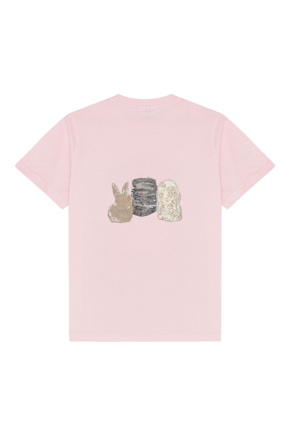 Basic Cotton Relaxed T-Shirt Animals - Chalk Pink