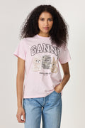 Basic Cotton Relaxed T-Shirt Animals - Chalk Pink