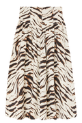 Printed Stretch Cotton Long Skirt - Egret
