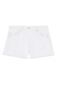 White Denim Mini Shorts - Bright White