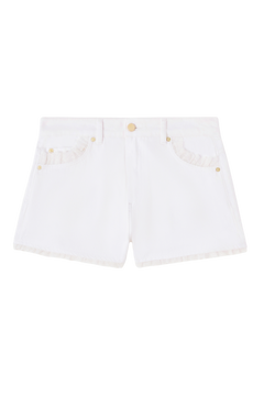 White Denim Mini Shorts - Bright White