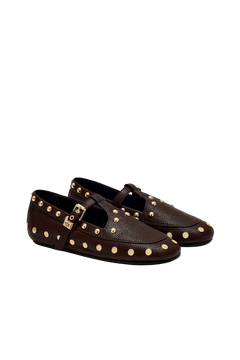 Mary Jenny Studs Grained - Chicory Coffee