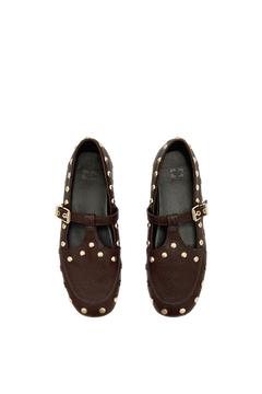 Mary Jenny Studs Grained - Chicory Coffee