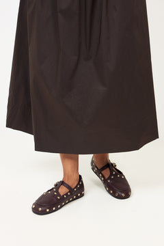 Mary Jenny Studs Grained - Chicory Coffee