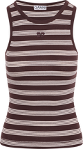 Soft Cotton Rib Tank Top Stripe - Mole