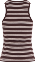 Soft Cotton Rib Tank Top Stripe - Mole