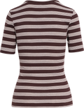Soft Cotton Rib Short Sleeve T-Shirt Stripe - Mole