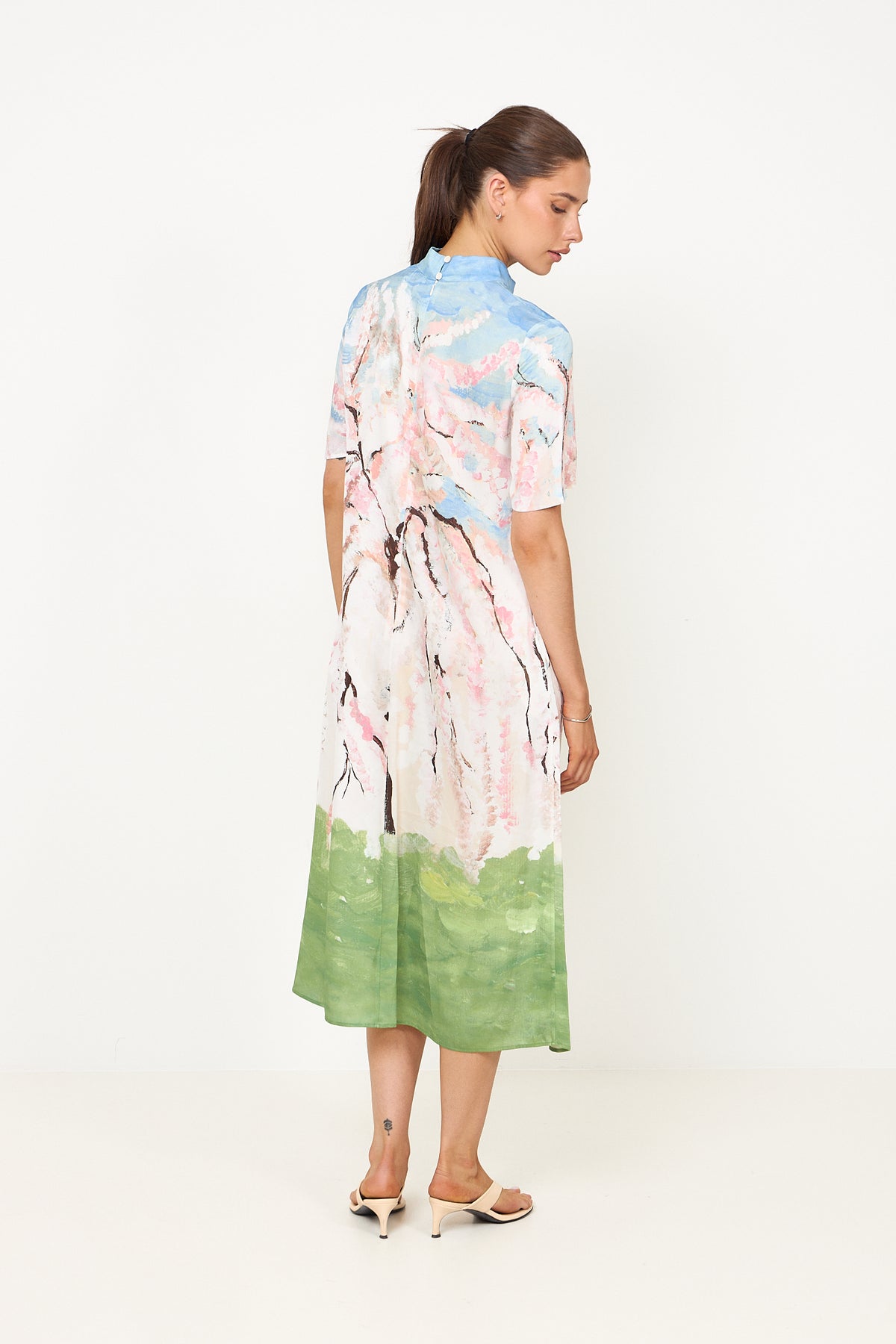 Short Sleeve Midi Dress - Cherry Blossom