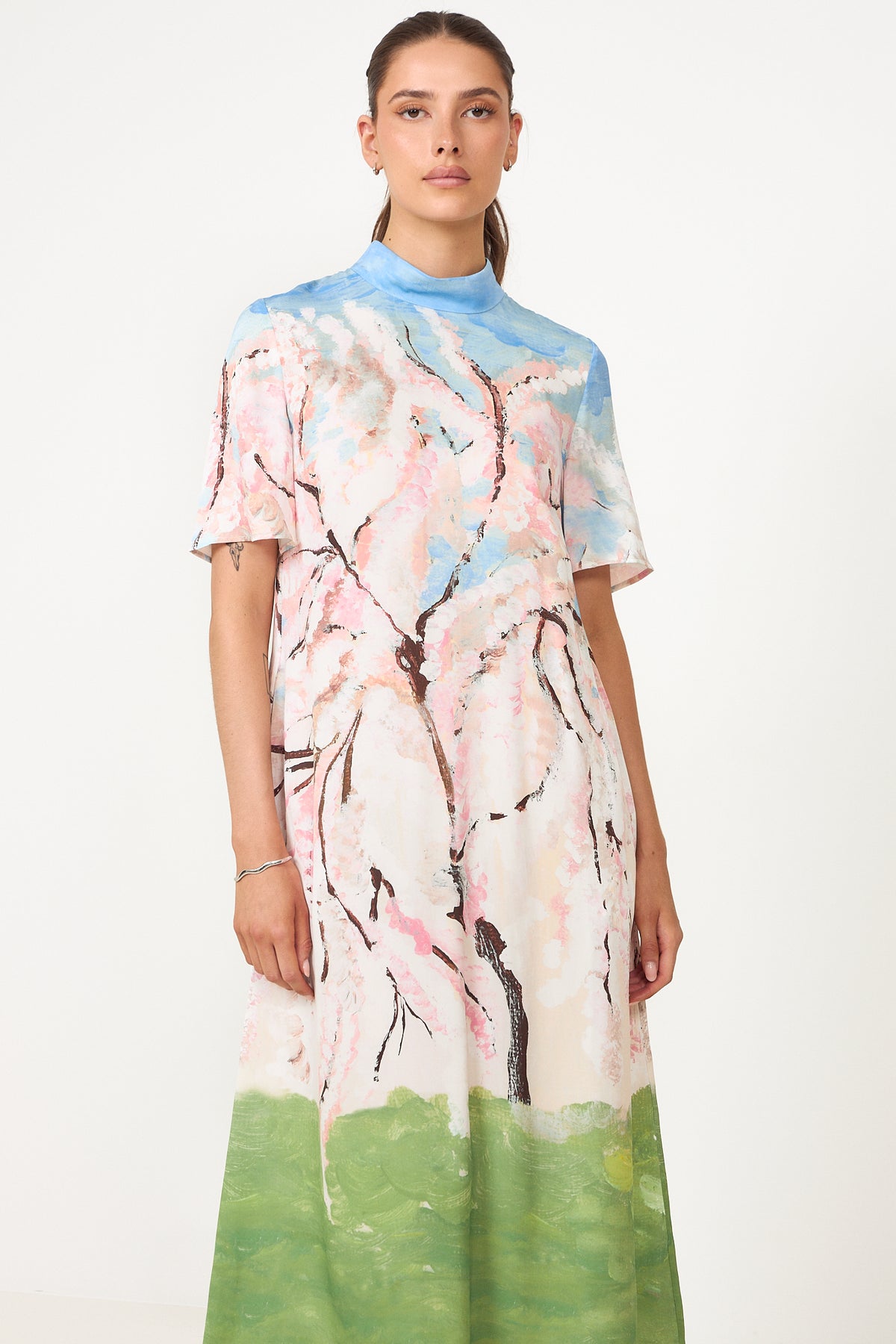Short Sleeve Midi Dress - Cherry Blossom
