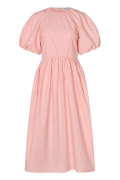 Gathered Raglan Sleeve Midi Dress - Ballerina Broderie