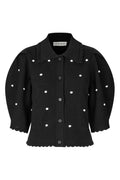 Bobble Knit Polo Cardigan - Midnight Bobbles