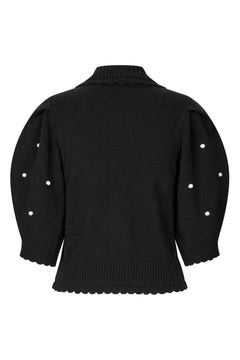 Bobble Knit Polo Cardigan - Midnight Bobbles