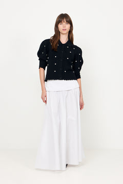 Bobble Knit Polo Cardigan - Midnight Bobbles