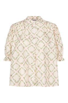 Gathered Top - Sakura Check Pink