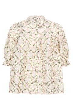 Gathered Top - Sakura Check Pink